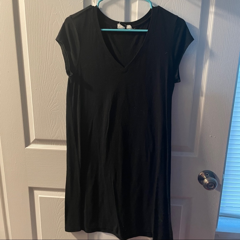 black gap cotton tshirt dress